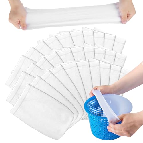 Pool Skimmer Socken, 30 Stück Skimmer Filter Netz, Skimmerkorb Netz, Pool Skimmer Socks, Schwimmbad Skimmer Socken, Wiederverwendbar für Skimmerkorb, Entfernt Blätter Öl,Insekten und Haare (30 Stück) von JIEBAO