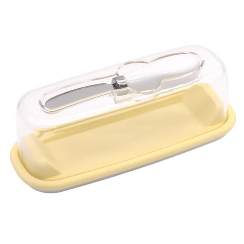 JIEBWCHA Butterdose - Abgedeckte Butterdose Mit Schutzhaube - Mit Messereinsatz Klare Frischhaltende Käseaufbewahrung Für Küche Haushalt Kühlschrank JIEBWCHA Butterdose - Abgedeckte Butterdose Mit Schutzhaube - Mit Messereinsatz Klare Frischhaltende Käseaufbewahrung Für Küche Haushalt Kühlschrank von JIEBWCHA