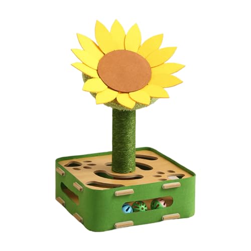 JIEBWCHA Katzen Interaktiv Spielzeug | Futterball Mit Sonnenblumen Design | Kippsicherer Standfuß Spiel Kratzbrett | Für Mentale Stimulation Gegen Langeweile Indoor JIEBWCHA Katzen Interaktiv Spielzeug | Futterball Mit Sonnenblumen Design | Kippsicherer Standfuß Spiel Kratzbrett | Für Mentale Stimulation Gegen Langeweile Indoor von JIEBWCHA