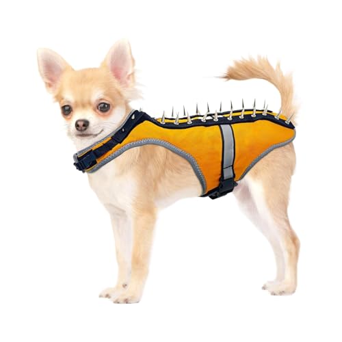 JIEBWCHA Kojoten Schutzweste Für Kleine Hunde | Reflektierendes Welpengeschirr | Verstellbarer Schutz Kojoten Vest Mit Stacheln Für Outdoor Spaziergänge Nachtaktivitäten - Schutz Gegen Raubvogel Und JIEBWCHA Kojoten Schutzweste Für Kleine Hunde | Reflektierendes Welpengeschirr | Verstellbarer Schutz Kojoten Vest Mit Stacheln Für Outdoor Spaziergänge Nachtaktivitäten - Schutz Gegen Raubvogel Und von JIEBWCHA