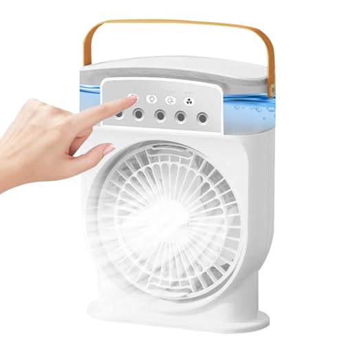 JIEBWCHA Misting Fan - Persönliche Kühlsysteme Für Abkühlung - 5-Düsen 600ml Wassertank Kompaktgerät Für Camping Picknick Küche Sommer von JIEBWCHA