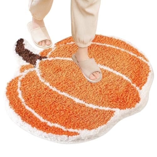JIEBWCHA Pumpkin Badematte 60 X 60 X 3 cm Teppich Rutschfester Süßer Leicht Zu Reinigen Weiche Waschbare Für Die Küche Dusche Schlafzimmer Badezimmerboden Badewanne von JIEBWCHA