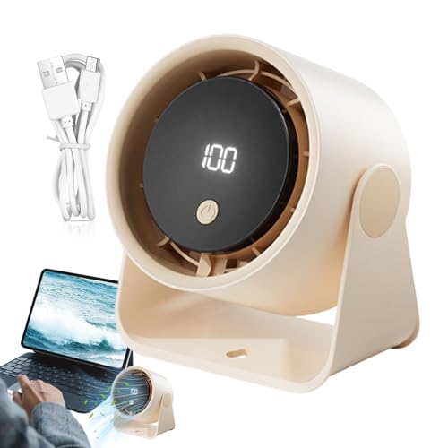 JIEBWCHA Tischventilator | Leiser Luftzirkulator für Schreibtisch,Mit LED-Anzeige Tragbarer Luftgebläse Langlebiger Kühler für Büro Zuhause Reise Camping von JIEBWCHA