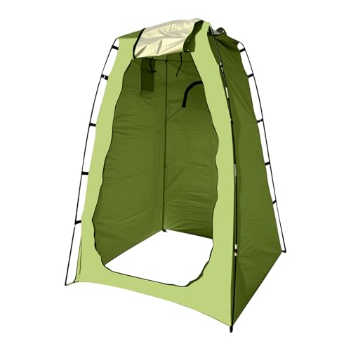 JIEBWCHA Tragbares Duschzelt 120x120x190cm Silber Beschichtetes Polyester-Tuch Pop Up Camping Toilettenzelt Multifunktionale 4-in-1 Tragbar&leicht wasserdichte Winddichten Für Camping Wandern von JIEBWCHA