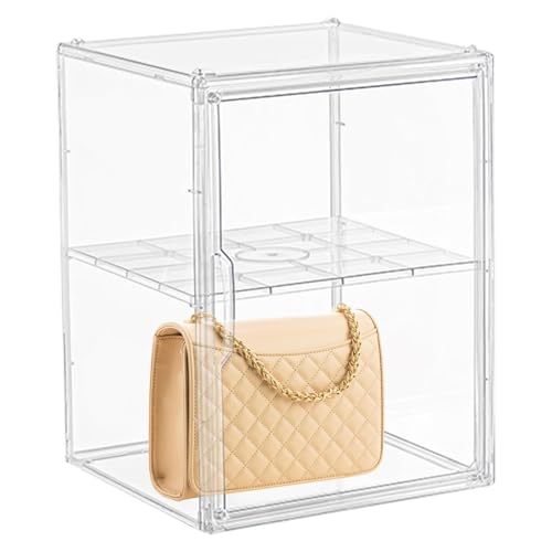 JIEBWCHA Transparente Geldbörsen-Aufbewahrungsbox | Transparente Handtaschen-Aufbewahrungsbox | stapelbarer transparenter Schrank für Spielzeugbehälter mit magnetischer Tür-Optik von JIEBWCHA