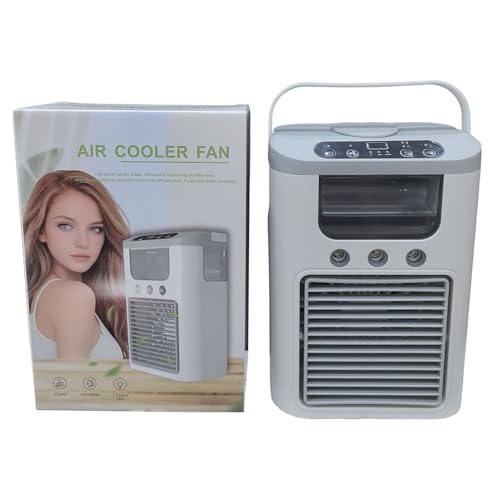 JIEBWCHA Ventilator Mit Luftkühlung - Luftkühlung Ventilator Mit Sprühnebel Kühlsystem | Leises Gerät Mit Akku Für Heiße Tage Im Zimmer Terrasse Nachttisch JIEBWCHA Ventilator Mit Luftkühlung - Luftkühlung Ventilator Mit Sprühnebel Kühlsystem | Leises Gerät Mit Akku Für Heiße Tage Im Zimmer Terrasse Nachttisch von JIEBWCHA