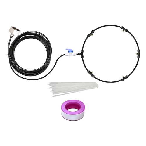 JIEBWCHA Ventilator Sprühnebel Set - Außenbereich Wasservernebelungsschlauch,8 Meter Schlauch Mehrfachdüse Wassersprüher Für Zelt Garten Hundezwinger Balkon Grillbereich JIEBWCHA Ventilator Sprühnebel Set - Außenbereich Wasservernebelungsschlauch,8 Meter Schlauch Mehrfachdüse Wassersprüher Für Zelt Garten Hundezwinger Balkon Grillbereich von JIEBWCHA