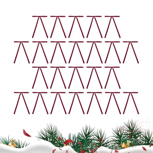 JIEBWCHA Weihnachtsbaumschleifen Samt, Samtschleifen für den Weihnachtsbaum - 24-teiliges Weihnachtsschleifen-Set Vintage-Samtschleifen - Rustikales Weihnachtshandwerk, Samtschleifen für Weihnachten, von JIEBWCHA