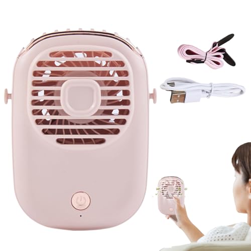 JIEBWCHA Wiederaufladbarer Handfächer,Persönlicher Halskühler Mit Band - USB-Aufladbarer Kühlfächer Für Arbeitsplatz Outdoor Baustelle Männer Camping Frauen Fitnessstudio von JIEBWCHA