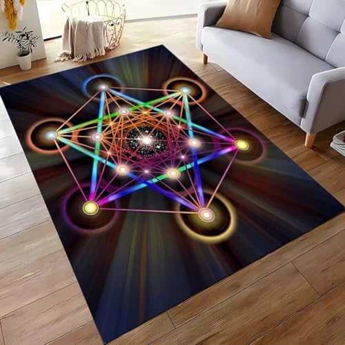 JIEDEDIAM 3D-Druck mysteriöser geometrischer Muster-Teppich mit Blume des Lebens, Wohnzimmer-Büro-Vier-Jahreszeiten-Matte, Kinderspiel-Krabbelmatte JIEDEDIAM 3D-Druck mysteriöser geometrischer Muster-Teppich mit Blume des Lebens, Wohnzimmer-Büro-Vier-Jahreszeiten-Matte, Kinderspiel-Krabbelmatte von JIEDEDIAM