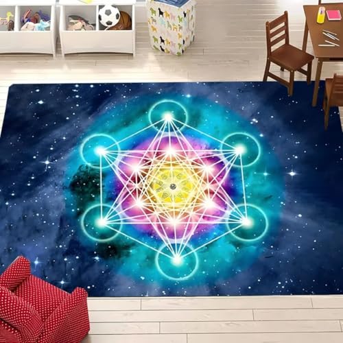 JIEDEDIAM 3D-Druck mysteriöser geometrischer Muster-Teppich mit Blume des Lebens, Wohnzimmer-Büro-Vier-Jahreszeiten-Matte, Kinderspiel-Krabbelmatte JIEDEDIAM 3D-Druck mysteriöser geometrischer Muster-Teppich mit Blume des Lebens, Wohnzimmer-Büro-Vier-Jahreszeiten-Matte, Kinderspiel-Krabbelmatte von JIEDEDIAM
