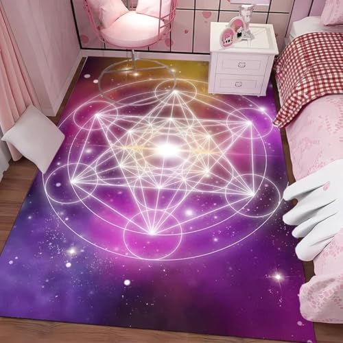 JIEDEDIAM 3D-Druck mysteriöser geometrischer Muster-Teppich mit Blume des Lebens, Wohnzimmer-Büro-Vier-Jahreszeiten-Matte, Kinderspiel-Krabbelmatte JIEDEDIAM 3D-Druck mysteriöser geometrischer Muster-Teppich mit Blume des Lebens, Wohnzimmer-Büro-Vier-Jahreszeiten-Matte, Kinderspiel-Krabbelmatte von JIEDEDIAM