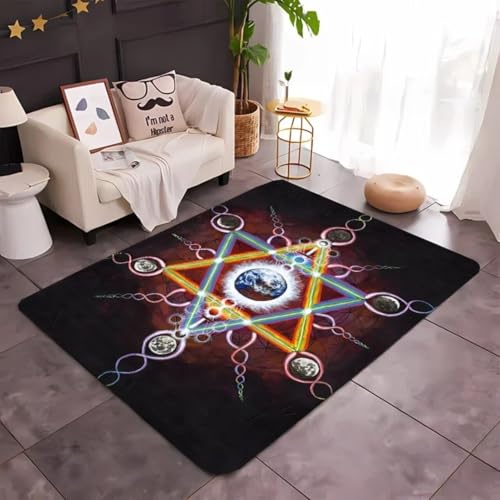 JIEDEDIAM 3D-Druck mysteriöser geometrischer Muster-Teppich mit Blume des Lebens, Wohnzimmer-Büro-Vier-Jahreszeiten-Matte, Kinderspiel-Krabbelmatte JIEDEDIAM 3D-Druck mysteriöser geometrischer Muster-Teppich mit Blume des Lebens, Wohnzimmer-Büro-Vier-Jahreszeiten-Matte, Kinderspiel-Krabbelmatte von JIEDEDIAM