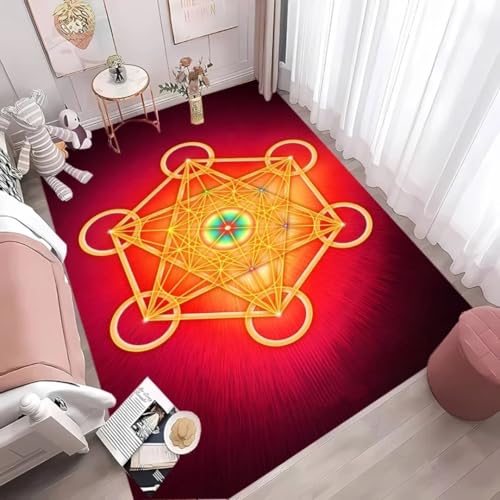 JIEDEDIAM 3D-Druck mysteriöser geometrischer Muster-Teppich mit Blume des Lebens, Wohnzimmer-Büro-Vier-Jahreszeiten-Matte, Kinderspiel-Krabbelmatte JIEDEDIAM 3D-Druck mysteriöser geometrischer Muster-Teppich mit Blume des Lebens, Wohnzimmer-Büro-Vier-Jahreszeiten-Matte, Kinderspiel-Krabbelmatte von JIEDEDIAM