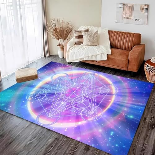 JIEDEDIAM 3D-Druck mysteriöser geometrischer Muster-Teppich mit Blume des Lebens, Wohnzimmer-Büro-Vier-Jahreszeiten-Matte, Kinderspiel-Krabbelmatte JIEDEDIAM 3D-Druck mysteriöser geometrischer Muster-Teppich mit Blume des Lebens, Wohnzimmer-Büro-Vier-Jahreszeiten-Matte, Kinderspiel-Krabbelmatte von JIEDEDIAM