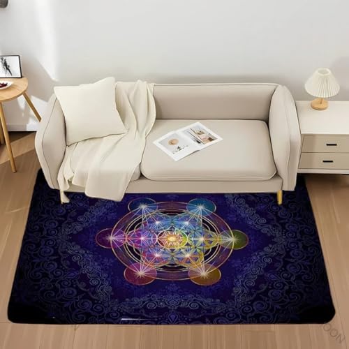 JIEDEDIAM 3D-Druck mysteriöser geometrischer Muster-Teppich mit Blume des Lebens, Wohnzimmer-Büro-Vier-Jahreszeiten-Matte, Kinderspiel-Krabbelmatte JIEDEDIAM 3D-Druck mysteriöser geometrischer Muster-Teppich mit Blume des Lebens, Wohnzimmer-Büro-Vier-Jahreszeiten-Matte, Kinderspiel-Krabbelmatte von JIEDEDIAM