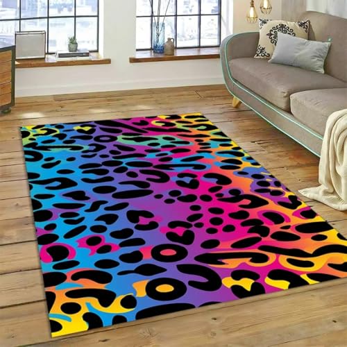 JIEDEDIAM 3D-Gedruckter bunter Zebrastreifen-Leoparden-Tiger-Teppich Modernes Schlafzimmer-Wohnzimmer-Kinder-Krabbelspielmatte-Fußmatte von JIEDEDIAM