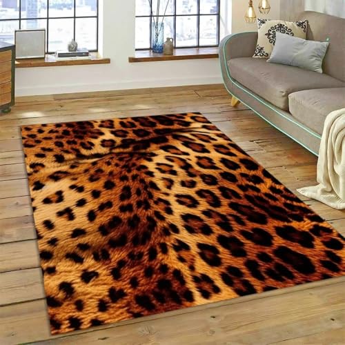 JIEDEDIAM 3D-Gedruckter bunter Zebrastreifen-Leoparden-Tiger-Teppich Modernes Schlafzimmer-Wohnzimmer-Kinder-Krabbelspielmatte-Fußmatte von JIEDEDIAM