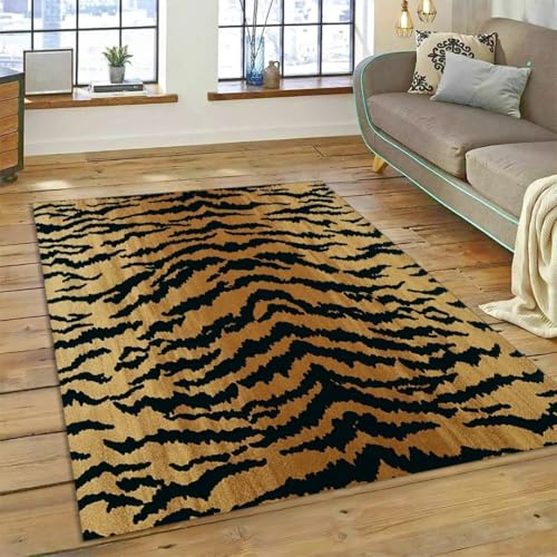 JIEDEDIAM 3D-Gedruckter bunter Zebrastreifen-Leoparden-Tiger-Teppich Modernes Schlafzimmer-Wohnzimmer-Kinder-Krabbelspielmatte-Fußmatte von JIEDEDIAM