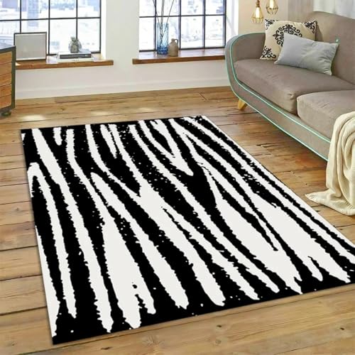 JIEDEDIAM 3D-Gedruckter bunter Zebrastreifen-Leoparden-Tiger-Teppich Modernes Schlafzimmer-Wohnzimmer-Kinder-Krabbelspielmatte-Fußmatte von JIEDEDIAM