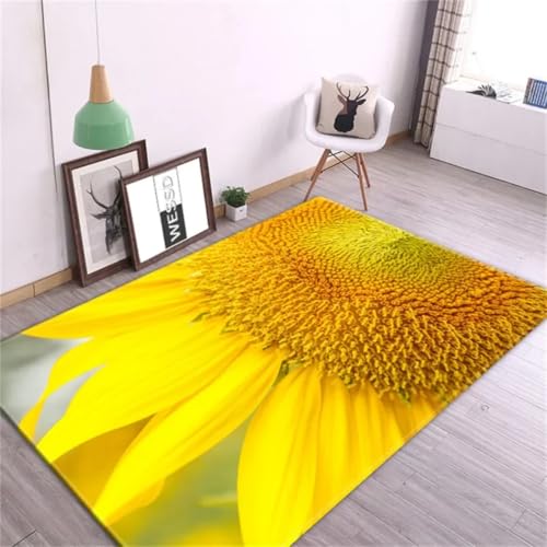 JIEDEDIAM 3D-Gedruckter großer Teppich mit Sonnenblumen- und Blumenmotiv, rutschfeste, superweiche, Dicke Bodenmatte für das Wohnzimmer, Krabbelmatte für Kinderspiele JIEDEDIAM 3D-Gedruckter großer Teppich mit Sonnenblumen- und Blumenmotiv, rutschfeste, superweiche, Dicke Bodenmatte für das Wohnzimmer, Krabbelmatte für Kinderspiele von JIEDEDIAM
