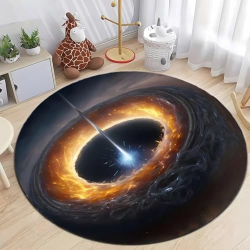 JIEDEDIAM 3D-Gedruckter runder Teppich mit Universum, Galaxie, Schwarzes Loch, Kinderspielmatte, Wohnzimmer, Schlafzimmer, Bodenmatte, Computerzimmer, Stuhl, rutschfeste runde Matte JIEDEDIAM 3D-Gedruckter runder Teppich mit Universum, Galaxie, Schwarzes Loch, Kinderspielmatte, Wohnzimmer, Schlafzimmer, Bodenmatte, Computerzimmer, Stuhl, rutschfeste runde Matte von JIEDEDIAM