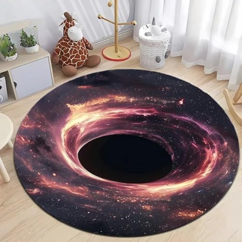 JIEDEDIAM 3D-Gedruckter runder Teppich mit Universum, Galaxie, Schwarzes Loch, Kinderspielmatte, Wohnzimmer, Schlafzimmer, Bodenmatte, Computerzimmer, Stuhl, rutschfeste runde Matte JIEDEDIAM 3D-Gedruckter runder Teppich mit Universum, Galaxie, Schwarzes Loch, Kinderspielmatte, Wohnzimmer, Schlafzimmer, Bodenmatte, Computerzimmer, Stuhl, rutschfeste runde Matte von JIEDEDIAM