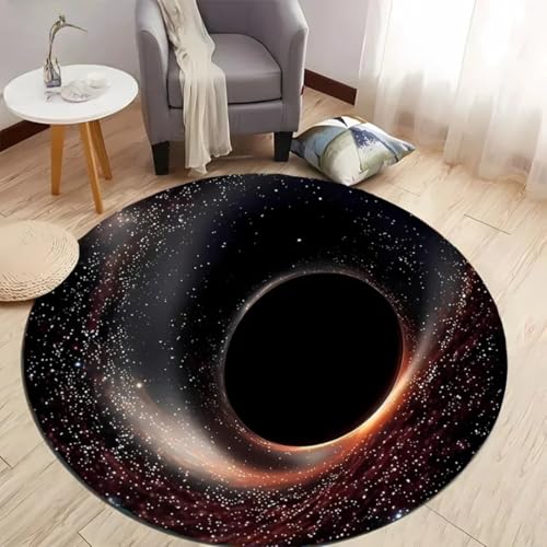 JIEDEDIAM 3D-Gedruckter runder Teppich mit Universum, Galaxie, Schwarzes Loch, Kinderspielmatte, Wohnzimmer, Schlafzimmer, Bodenmatte, Computerzimmer, Stuhl, rutschfeste runde Matte JIEDEDIAM 3D-Gedruckter runder Teppich mit Universum, Galaxie, Schwarzes Loch, Kinderspielmatte, Wohnzimmer, Schlafzimmer, Bodenmatte, Computerzimmer, Stuhl, rutschfeste runde Matte von JIEDEDIAM