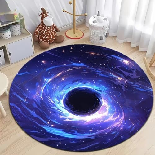 JIEDEDIAM 3D-Gedruckter runder Teppich mit Universum, Galaxie, Schwarzes Loch, Kinderspielmatte, Wohnzimmer, Schlafzimmer, Bodenmatte, Computerzimmer, Stuhl, rutschfeste runde Matte JIEDEDIAM 3D-Gedruckter runder Teppich mit Universum, Galaxie, Schwarzes Loch, Kinderspielmatte, Wohnzimmer, Schlafzimmer, Bodenmatte, Computerzimmer, Stuhl, rutschfeste runde Matte von JIEDEDIAM