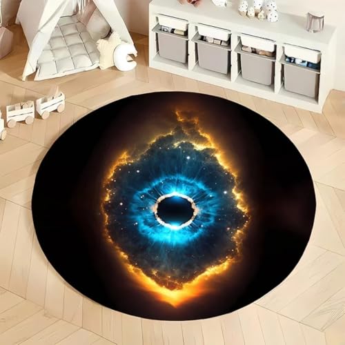 JIEDEDIAM 3D-Gedruckter runder Teppich mit Universum, Galaxie, Schwarzes Loch, Kinderspielmatte, Wohnzimmer, Schlafzimmer, Bodenmatte, Computerzimmer, Stuhl, rutschfeste runde Matte JIEDEDIAM 3D-Gedruckter runder Teppich mit Universum, Galaxie, Schwarzes Loch, Kinderspielmatte, Wohnzimmer, Schlafzimmer, Bodenmatte, Computerzimmer, Stuhl, rutschfeste runde Matte von JIEDEDIAM