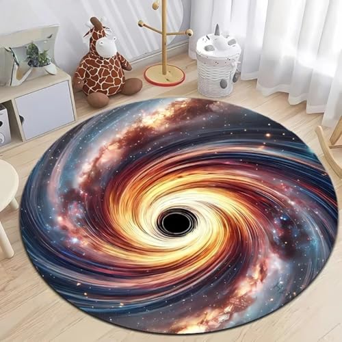 JIEDEDIAM 3D-Gedruckter runder Teppich mit Universum, Galaxie, Schwarzes Loch, Kinderspielmatte, Wohnzimmer, Schlafzimmer, Bodenmatte, Computerzimmer, Stuhl, rutschfeste runde Matte JIEDEDIAM 3D-Gedruckter runder Teppich mit Universum, Galaxie, Schwarzes Loch, Kinderspielmatte, Wohnzimmer, Schlafzimmer, Bodenmatte, Computerzimmer, Stuhl, rutschfeste runde Matte von JIEDEDIAM