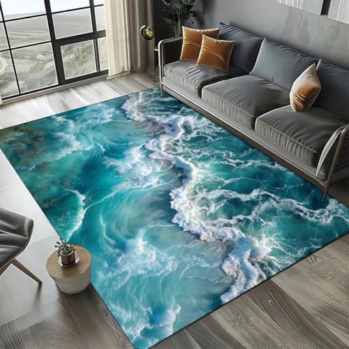 JIEDEDIAM 3D Ozean Thema Meer Wasser Wellen Strand Sand Teppich, Kinder Spiel Spielmatte Wohnzimmer Balkon Baby Krabbelmatte JIEDEDIAM 3D Ozean Thema Meer Wasser Wellen Strand Sand Teppich, Kinder Spiel Spielmatte Wohnzimmer Balkon Baby Krabbelmatte von JIEDEDIAM