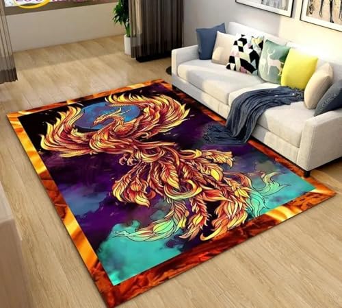 JIEDEDIAM 3D Phoenix Vogel Tier Teppich Wohnzimmer Dekoration Korridor Garderobe Kaffee Tisch Weiche Kissen Schlafzimmer Home Hotel Boden Matte JIEDEDIAM 3D Phoenix Vogel Tier Teppich Wohnzimmer Dekoration Korridor Garderobe Kaffee Tisch Weiche Kissen Schlafzimmer Home Hotel Boden Matte von JIEDEDIAM