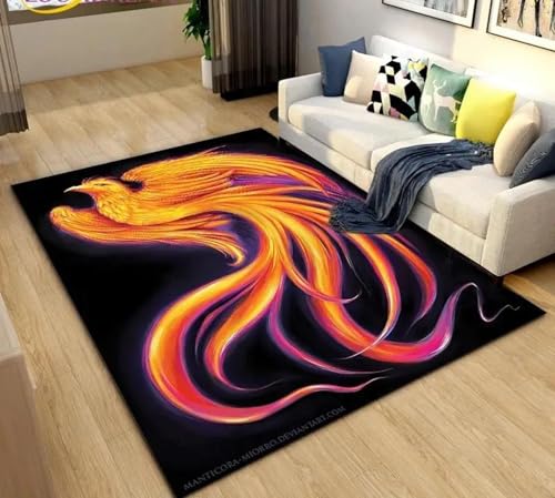 JIEDEDIAM 3D Phoenix Vogel Tier Teppich Wohnzimmer Dekoration Korridor Garderobe Kaffee Tisch Weiche Kissen Schlafzimmer Home Hotel Boden Matte JIEDEDIAM 3D Phoenix Vogel Tier Teppich Wohnzimmer Dekoration Korridor Garderobe Kaffee Tisch Weiche Kissen Schlafzimmer Home Hotel Boden Matte von JIEDEDIAM
