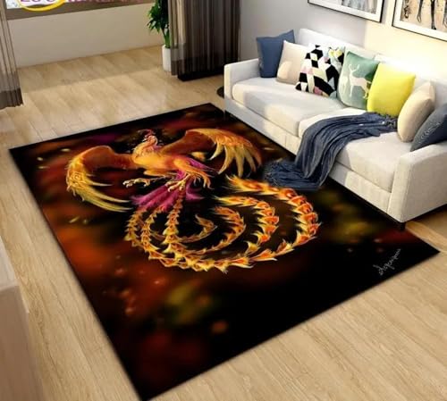 JIEDEDIAM 3D Phoenix Vogel Tier Teppich Wohnzimmer Dekoration Korridor Garderobe Kaffee Tisch Weiche Kissen Schlafzimmer Home Hotel Boden Matte JIEDEDIAM 3D Phoenix Vogel Tier Teppich Wohnzimmer Dekoration Korridor Garderobe Kaffee Tisch Weiche Kissen Schlafzimmer Home Hotel Boden Matte von JIEDEDIAM