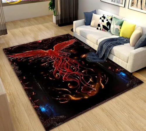 JIEDEDIAM 3D Phoenix Vogel Tier Teppich Wohnzimmer Dekoration Korridor Garderobe Kaffee Tisch Weiche Kissen Schlafzimmer Home Hotel Boden Matte JIEDEDIAM 3D Phoenix Vogel Tier Teppich Wohnzimmer Dekoration Korridor Garderobe Kaffee Tisch Weiche Kissen Schlafzimmer Home Hotel Boden Matte von JIEDEDIAM