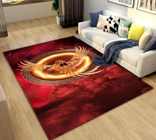 JIEDEDIAM 3D Phoenix Vogel Tier Teppich Wohnzimmer Dekoration Korridor Garderobe Kaffee Tisch Weiche Kissen Schlafzimmer Home Hotel Boden Matte JIEDEDIAM 3D Phoenix Vogel Tier Teppich Wohnzimmer Dekoration Korridor Garderobe Kaffee Tisch Weiche Kissen Schlafzimmer Home Hotel Boden Matte von JIEDEDIAM