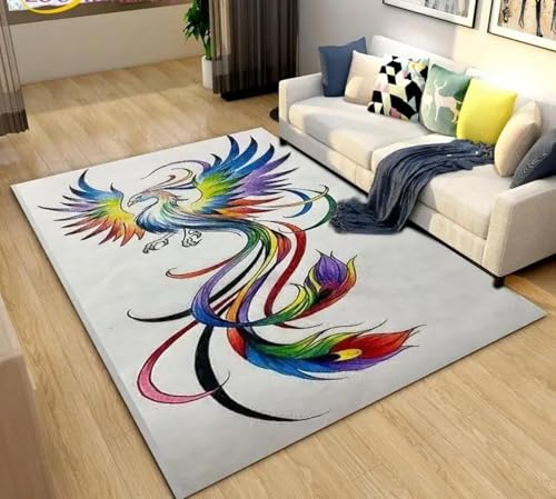 JIEDEDIAM 3D Phoenix Vogel Tier Teppich Wohnzimmer Dekoration Korridor Garderobe Kaffee Tisch Weiche Kissen Schlafzimmer Home Hotel Boden Matte JIEDEDIAM 3D Phoenix Vogel Tier Teppich Wohnzimmer Dekoration Korridor Garderobe Kaffee Tisch Weiche Kissen Schlafzimmer Home Hotel Boden Matte von JIEDEDIAM