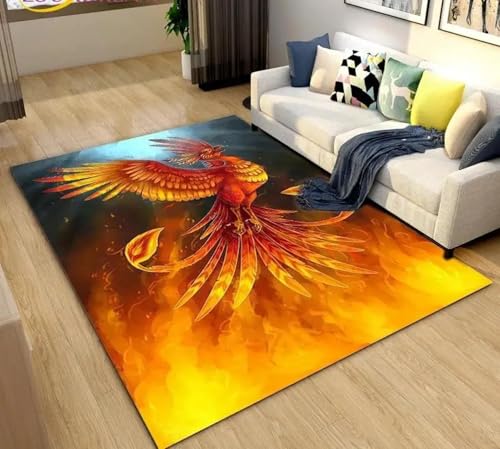 JIEDEDIAM 3D Phoenix Vogel Tier Teppich Wohnzimmer Dekoration Korridor Garderobe Kaffee Tisch Weiche Kissen Schlafzimmer Home Hotel Boden Matte JIEDEDIAM 3D Phoenix Vogel Tier Teppich Wohnzimmer Dekoration Korridor Garderobe Kaffee Tisch Weiche Kissen Schlafzimmer Home Hotel Boden Matte von JIEDEDIAM