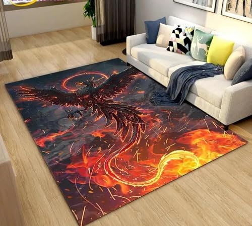 JIEDEDIAM 3D Phoenix Vogel Tier Teppich Wohnzimmer Dekoration Korridor Garderobe Kaffee Tisch Weiche Kissen Schlafzimmer Home Hotel Boden Matte JIEDEDIAM 3D Phoenix Vogel Tier Teppich Wohnzimmer Dekoration Korridor Garderobe Kaffee Tisch Weiche Kissen Schlafzimmer Home Hotel Boden Matte von JIEDEDIAM