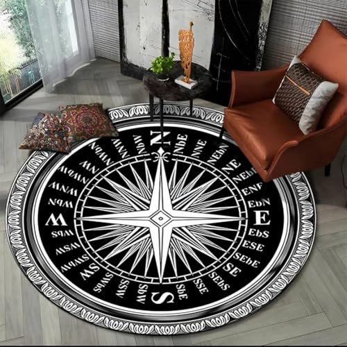 JIEDEDIAM 3D Retro Kompass Serie runder Teppich Wohnzimmer Schlafzimmer Sofa Fußhocker Jungenzimmer Spielzimmer Stuhl Bodenmatte Geschenk JIEDEDIAM 3D Retro Kompass Serie runder Teppich Wohnzimmer Schlafzimmer Sofa Fußhocker Jungenzimmer Spielzimmer Stuhl Bodenmatte Geschenk von JIEDEDIAM