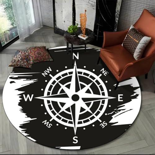 JIEDEDIAM 3D Retro Kompass Serie runder Teppich Wohnzimmer Schlafzimmer Sofa Fußhocker Jungenzimmer Spielzimmer Stuhl Bodenmatte Geschenk JIEDEDIAM 3D Retro Kompass Serie runder Teppich Wohnzimmer Schlafzimmer Sofa Fußhocker Jungenzimmer Spielzimmer Stuhl Bodenmatte Geschenk von JIEDEDIAM