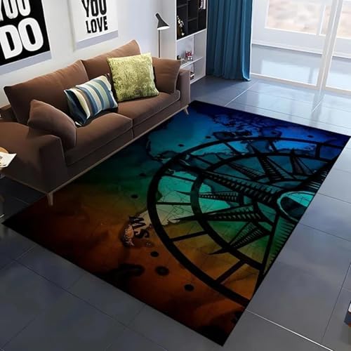 JIEDEDIAM 3D-Retro-Kompass-Weltkarte Teppich für Wohnzimmer Schlafzimmer Sofa Dekoration Küche Fußmatte Kinder Spiel Krabbelmatte JIEDEDIAM 3D-Retro-Kompass-Weltkarte Teppich für Wohnzimmer Schlafzimmer Sofa Dekoration Küche Fußmatte Kinder Spiel Krabbelmatte von JIEDEDIAM