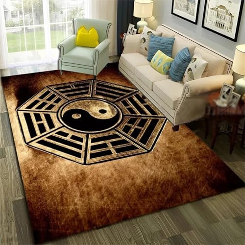 JIEDEDIAM 3D-Teppich „Tai Chi Bagua Yin Yang“, Wohnzimmer, Schlafzimmer, Sofa, Fußmatte, Dekoration, Kinderbereich, Teppich, rutschfeste Bodenmatte von JIEDEDIAM