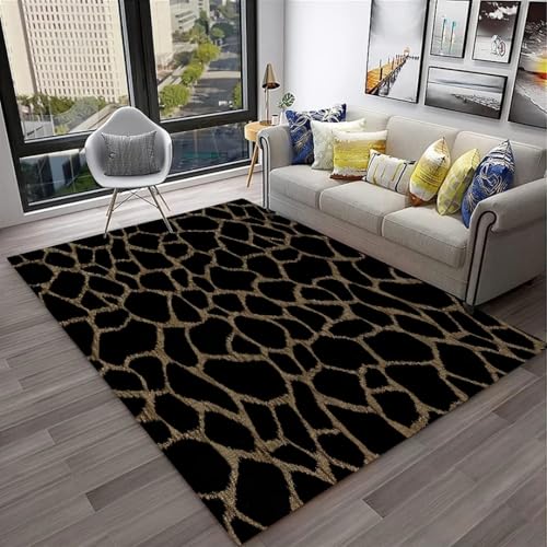 JIEDEDIAM 3D-Teppich mit Leopardenmuster der Wildleoparden-Serie, Wohnzimmer, Schlafzimmer, Kinder, Spielzimmer, Heimdekoration, rutschfeste Fläche, große Bodenmatte von JIEDEDIAM