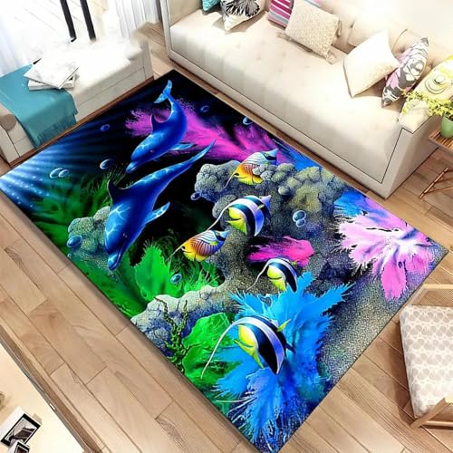 JIEDEDIAM 3D Unterwasserwelt Fischkoralle Wohnzimmer Dekoration Schlafzimmer Sofa Couchtisch Bodenmatte Kinderzimmer Spiel Krabbelmatte Waschbar JIEDEDIAM 3D Unterwasserwelt Fischkoralle Wohnzimmer Dekoration Schlafzimmer Sofa Couchtisch Bodenmatte Kinderzimmer Spiel Krabbelmatte Waschbar von JIEDEDIAM