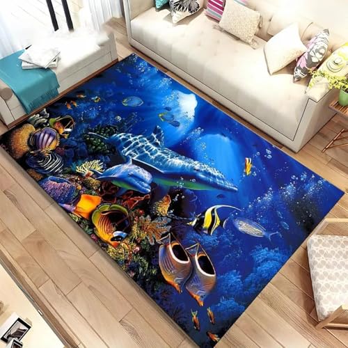 JIEDEDIAM 3D Unterwasserwelt Fischkoralle Wohnzimmer Dekoration Schlafzimmer Sofa Couchtisch Bodenmatte Kinderzimmer Spiel Krabbelmatte Waschbar JIEDEDIAM 3D Unterwasserwelt Fischkoralle Wohnzimmer Dekoration Schlafzimmer Sofa Couchtisch Bodenmatte Kinderzimmer Spiel Krabbelmatte Waschbar von JIEDEDIAM