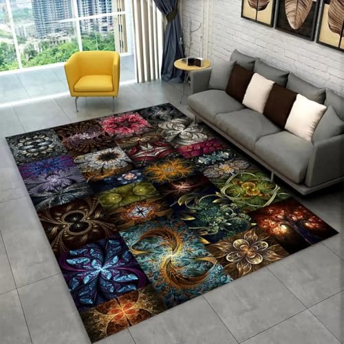 JIEDEDIAM Böhmischer Mandala-Teppich mit geometrischem Blumenmuster, Dekoration für Wohnzimmer, Schlafzimmer, Sofa, Tisch, Kinderspiel-Krabbelmatte JIEDEDIAM Böhmischer Mandala-Teppich mit geometrischem Blumenmuster, Dekoration für Wohnzimmer, Schlafzimmer, Sofa, Tisch, Kinderspiel-Krabbelmatte von JIEDEDIAM