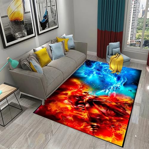JIEDEDIAM Cooler Teppich mit Yin-Yang-EIS- und Feuer-Motiv, geeignet für Wohnzimmer, Sofa, Couchtisch, Schlafzimmer, Nachttisch, Bodenmatte, Flur, Heim-Arbeitsmatte JIEDEDIAM Cooler Teppich mit Yin-Yang-EIS- und Feuer-Motiv, geeignet für Wohnzimmer, Sofa, Couchtisch, Schlafzimmer, Nachttisch, Bodenmatte, Flur, Heim-Arbeitsmatte von JIEDEDIAM