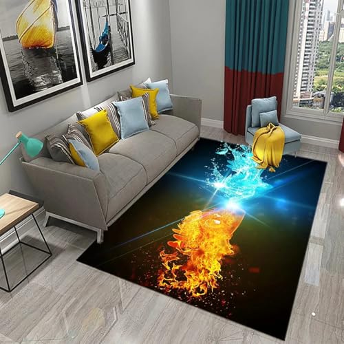 JIEDEDIAM Cooler Teppich mit Yin-Yang-EIS- und Feuer-Motiv, geeignet für Wohnzimmer, Sofa, Couchtisch, Schlafzimmer, Nachttisch, Bodenmatte, Flur, Heim-Arbeitsmatte JIEDEDIAM Cooler Teppich mit Yin-Yang-EIS- und Feuer-Motiv, geeignet für Wohnzimmer, Sofa, Couchtisch, Schlafzimmer, Nachttisch, Bodenmatte, Flur, Heim-Arbeitsmatte von JIEDEDIAM